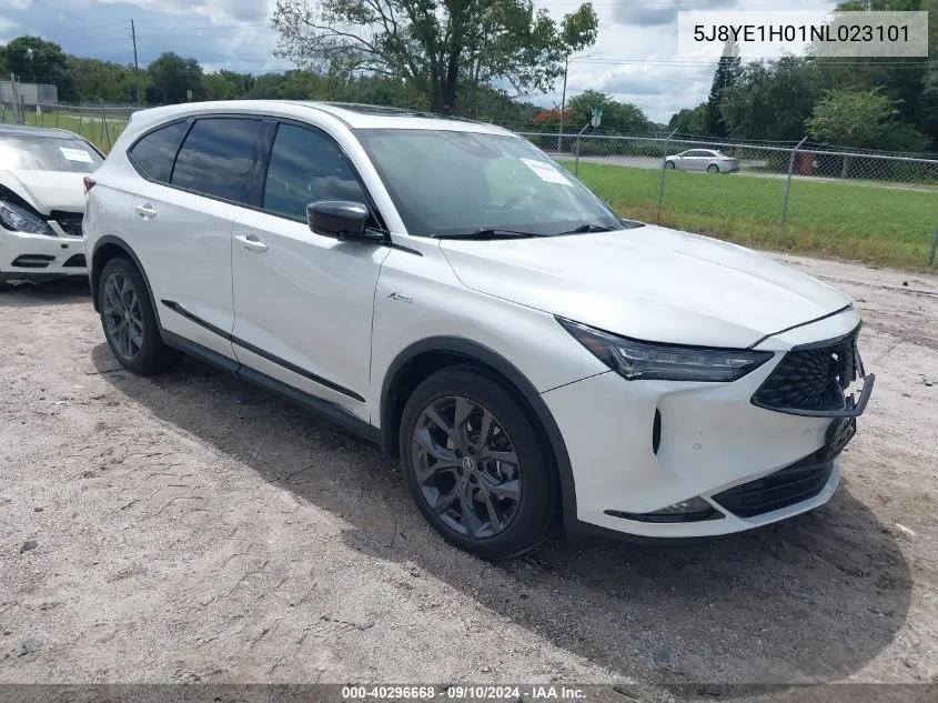 2022 Acura Mdx A-Spec VIN: 5J8YE1H01NL023101 Lot: 40296668