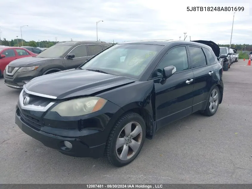 2008 Acura Rdx VIN: 5J8TB18248A801699 Lot: 12087481