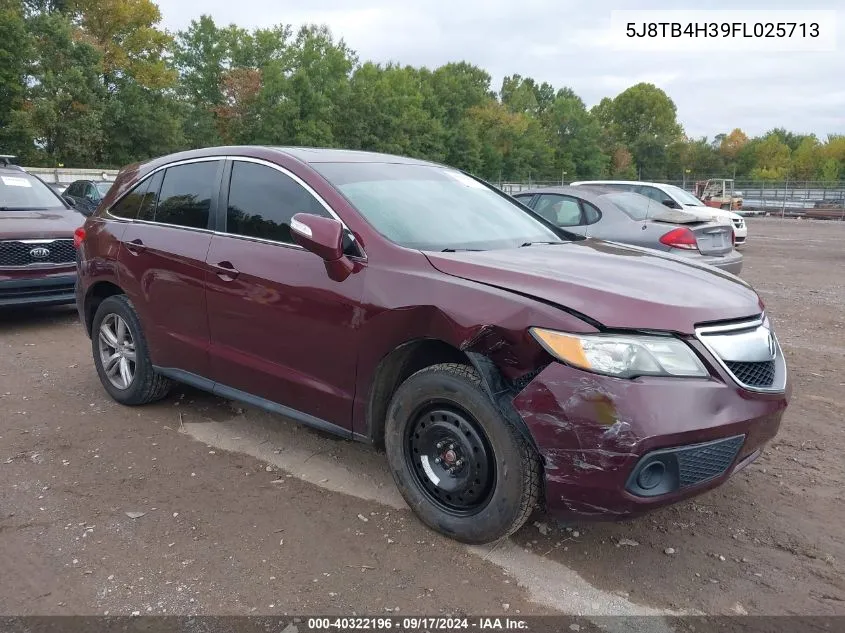 2015 Acura Rdx VIN: 5J8TB4H39FL025713 Lot: 40322196