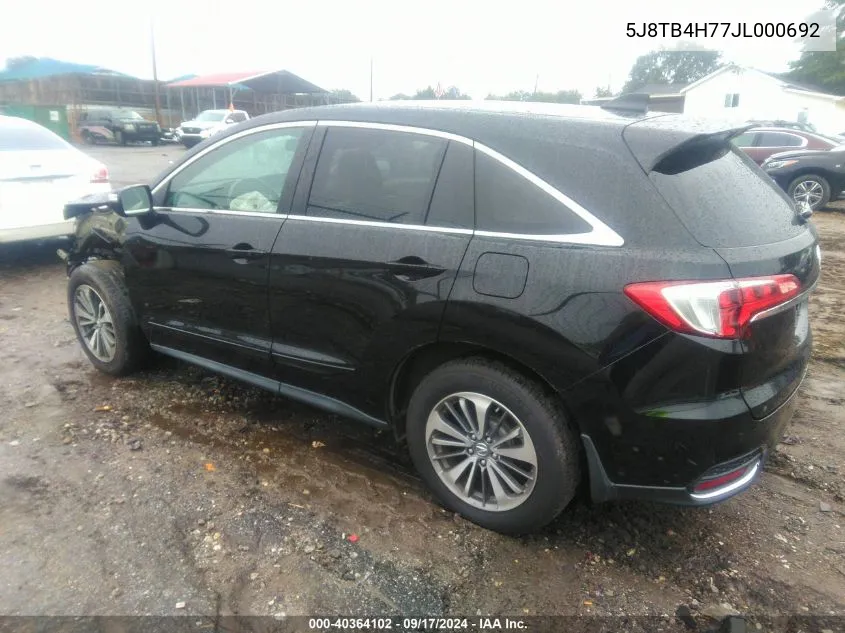 2018 Acura Rdx Advance Package VIN: 5J8TB4H77JL000692 Lot: 40364102