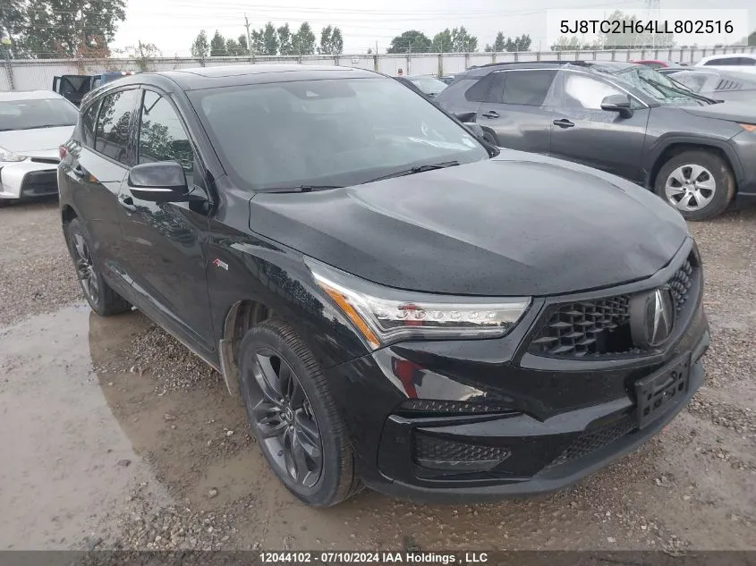 2020 Acura Rdx VIN: 5J8TC2H64LL802516 Lot: 12044102