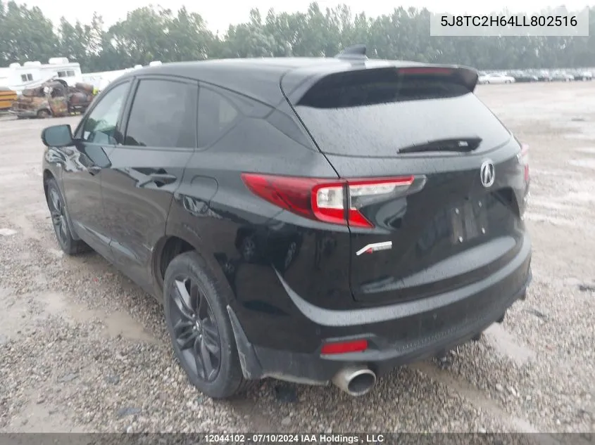 2020 Acura Rdx VIN: 5J8TC2H64LL802516 Lot: 12044102