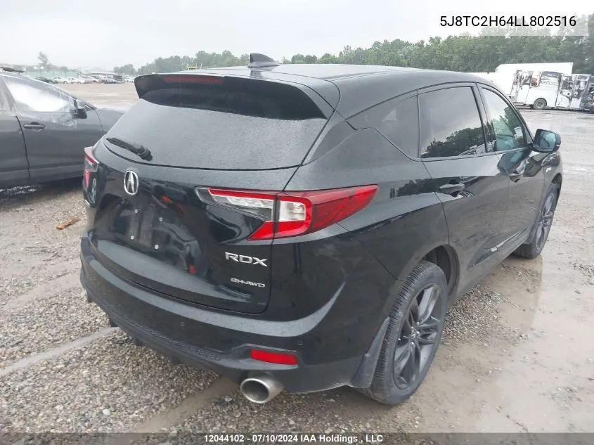 2020 Acura Rdx VIN: 5J8TC2H64LL802516 Lot: 12044102