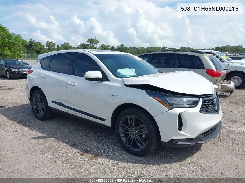 2022 Acura Rdx A-Spec Package VIN: 5J8TC1H65NL000215 Lot: 40355832