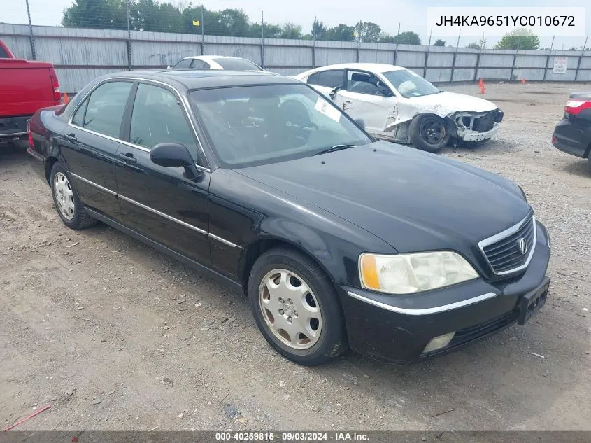 2000 Acura Rl 3.5 VIN: JH4KA9651YC010672 Lot: 40259815