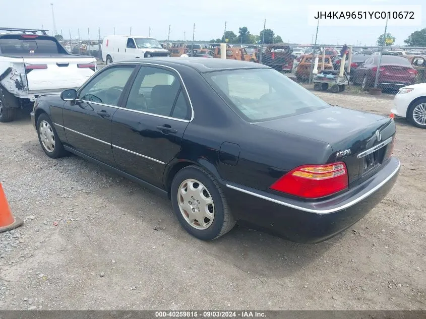 2000 Acura Rl 3.5 VIN: JH4KA9651YC010672 Lot: 40259815