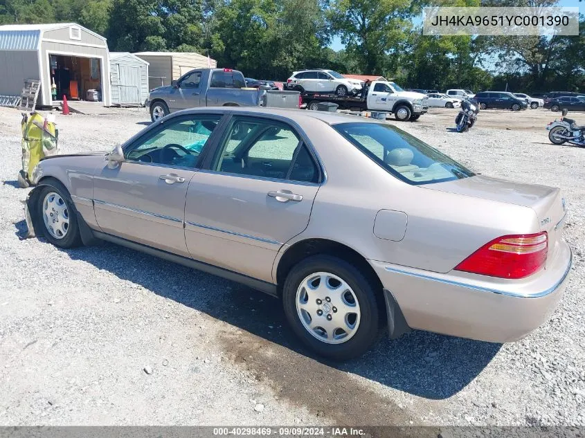 2000 Acura Rl 3.5 VIN: JH4KA9651YC001390 Lot: 40298469