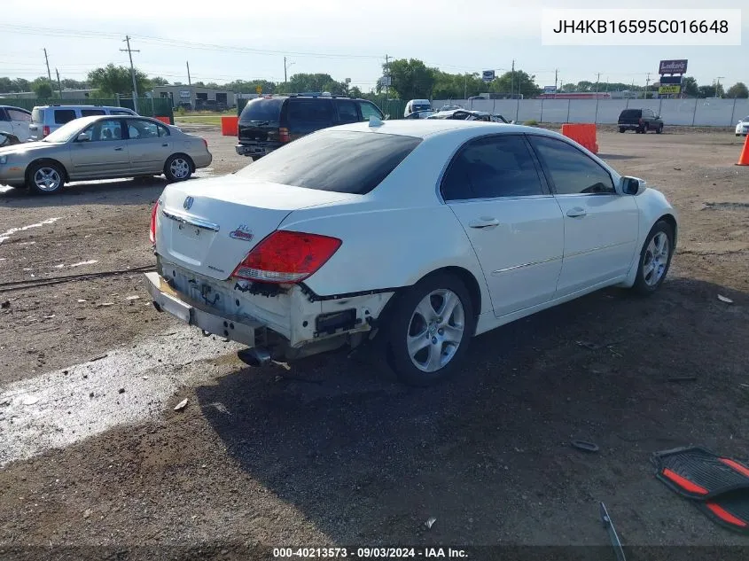 2005 Acura Rl 3.5 VIN: JH4KB16595C016648 Lot: 40213573