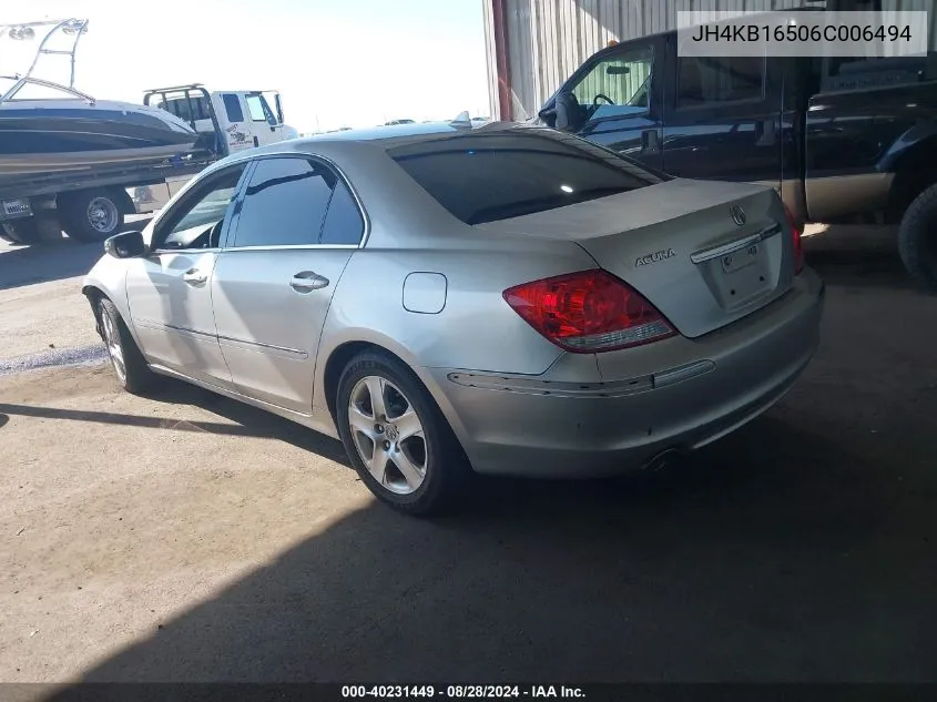 2006 Acura Rl 3.5 VIN: JH4KB16506C006494 Lot: 40231449