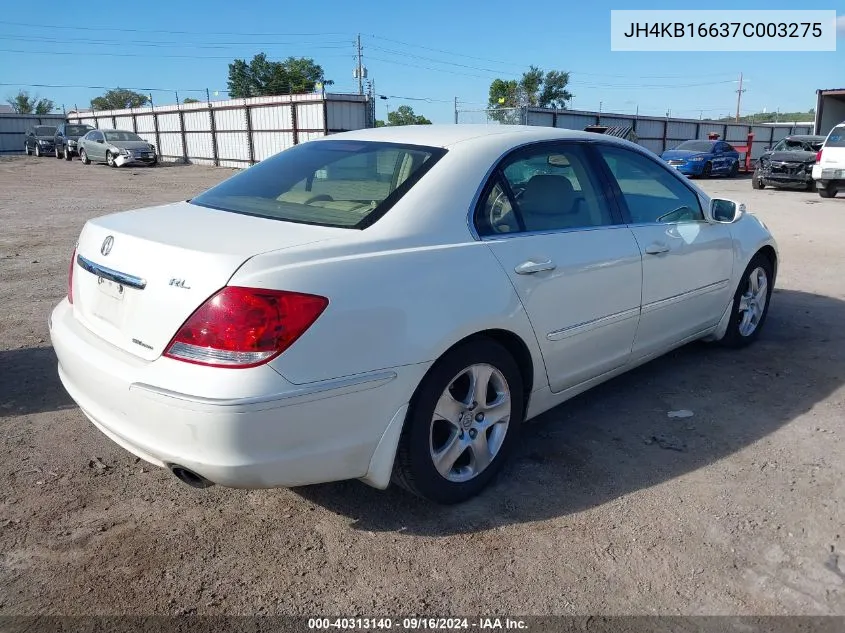 2007 Acura Rl 3.5 VIN: JH4KB16637C003275 Lot: 40313140