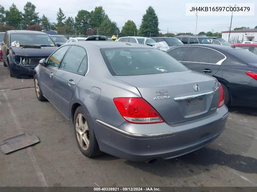 2007 Acura Rl 3.5 VIN: JH4KB16597C003479 Lot: 40338921