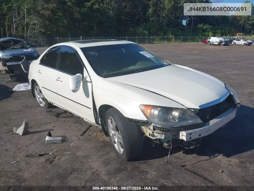 2008 Acura Rl 3.5 VIN: JH4KB16608C000691 Lot: 40195348