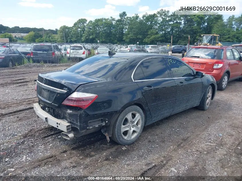 2009 Acura Rl 3.7 VIN: JH4KB26629C001669 Lot: 40164664