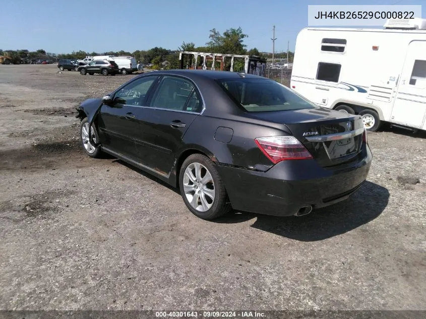 2009 Acura Rl 3.7 VIN: JH4KB26529C000822 Lot: 40301643