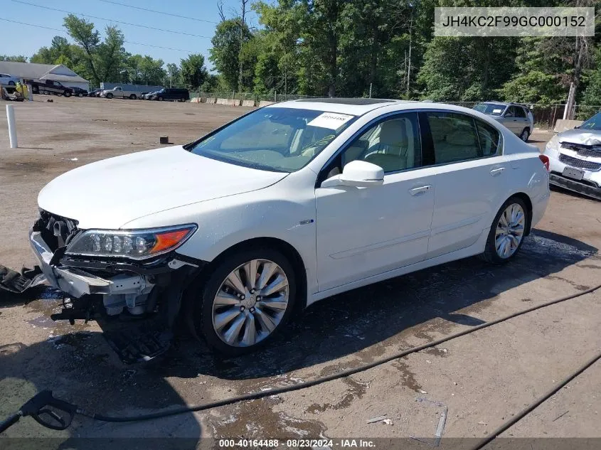 2016 Acura Rlx Sport Hybrid Advance Package VIN: JH4KC2F99GC000152 Lot: 40164488