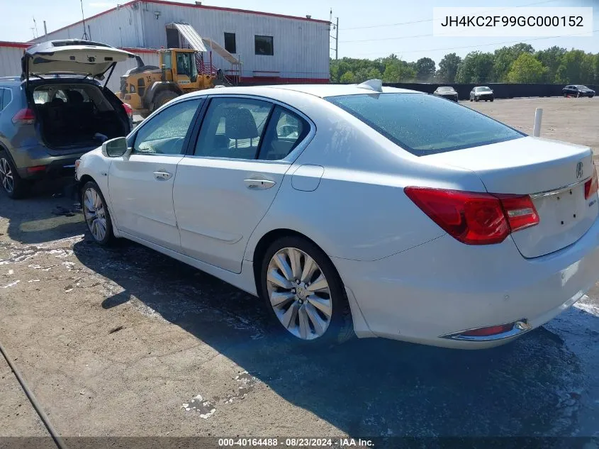 2016 Acura Rlx Sport Hybrid Advance Package VIN: JH4KC2F99GC000152 Lot: 40164488