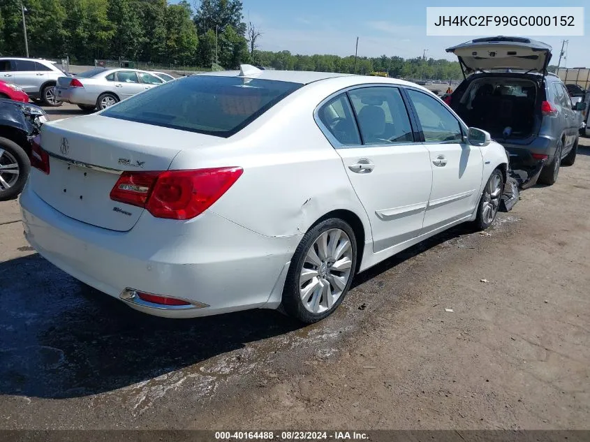 2016 Acura Rlx Sport Hybrid Advance Package VIN: JH4KC2F99GC000152 Lot: 40164488