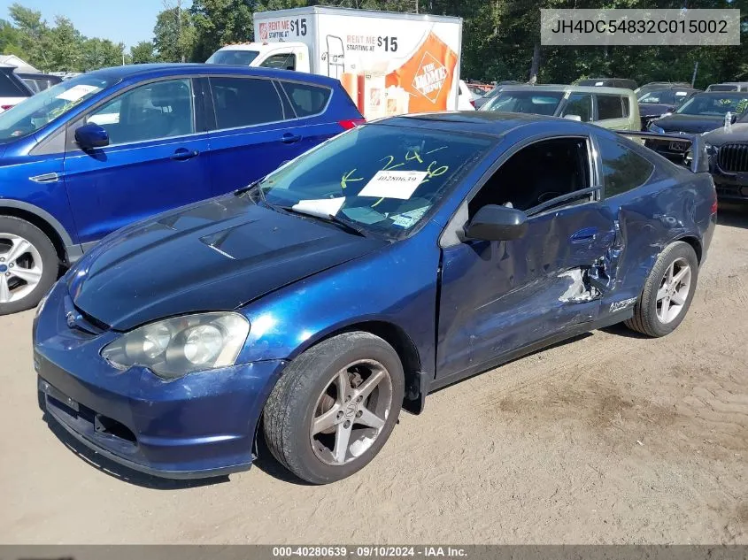 2002 Acura Rsx VIN: JH4DC54832C015002 Lot: 40280639