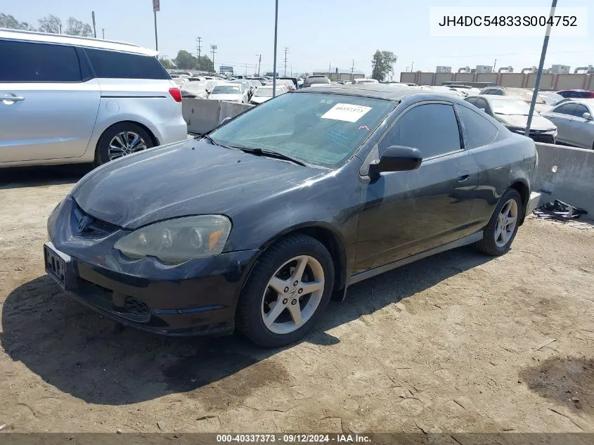 2003 Acura Rsx VIN: JH4DC54833S004752 Lot: 40337373