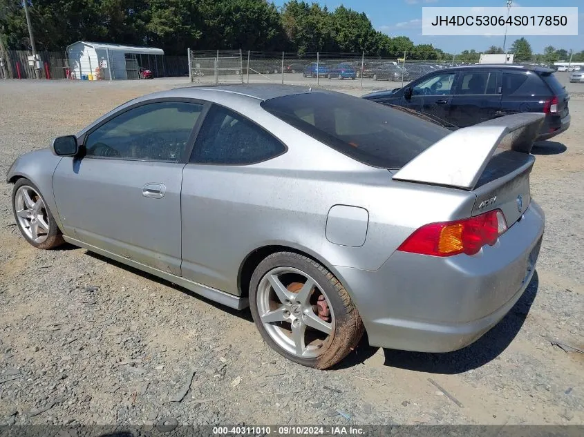 2004 Acura Rsx Type S VIN: JH4DC53064S017850 Lot: 40311010