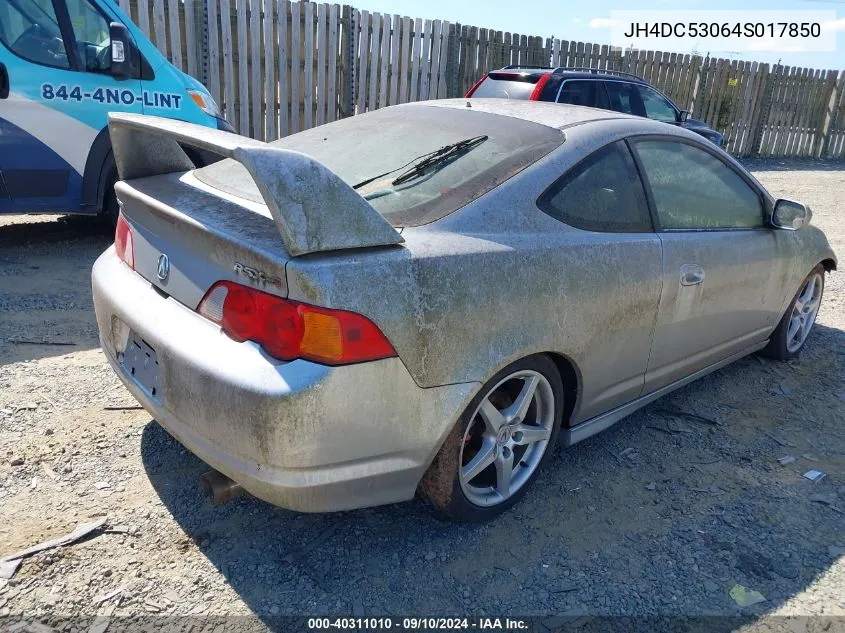 2004 Acura Rsx Type S VIN: JH4DC53064S017850 Lot: 40311010