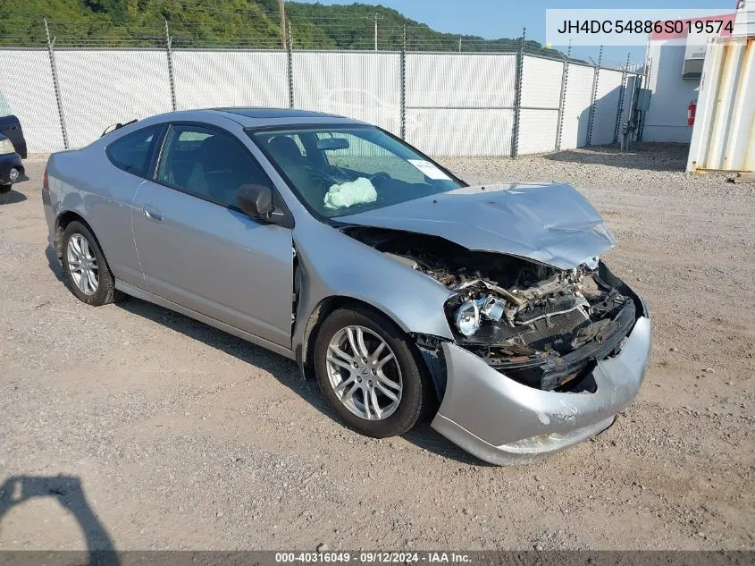 2006 Acura Rsx VIN: JH4DC54886S019574 Lot: 40316049