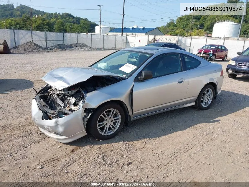 2006 Acura Rsx VIN: JH4DC54886S019574 Lot: 40316049