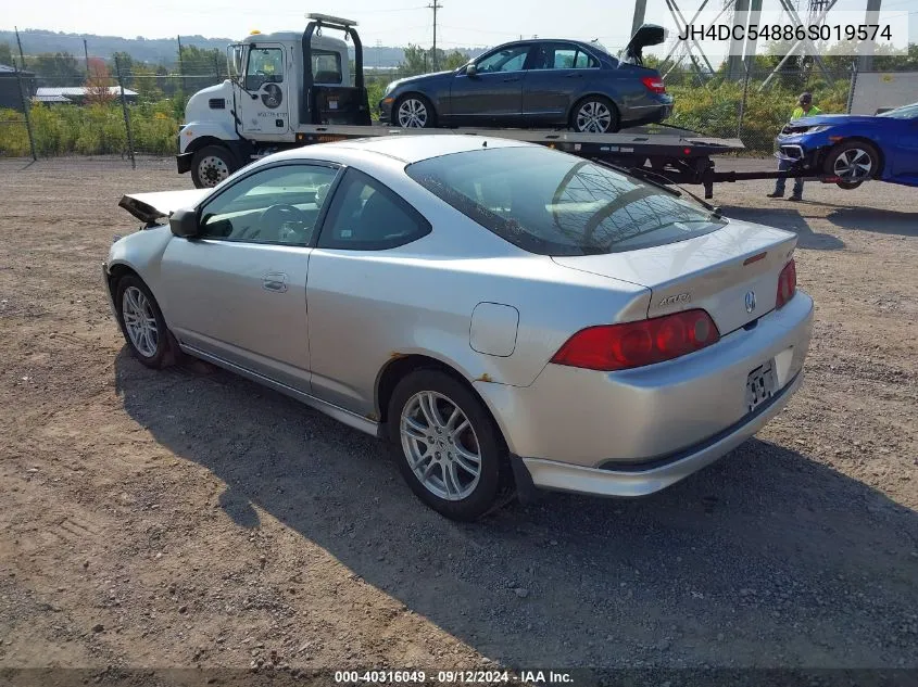 2006 Acura Rsx VIN: JH4DC54886S019574 Lot: 40316049