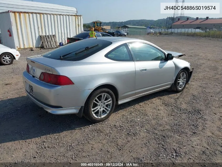 2006 Acura Rsx VIN: JH4DC54886S019574 Lot: 40316049