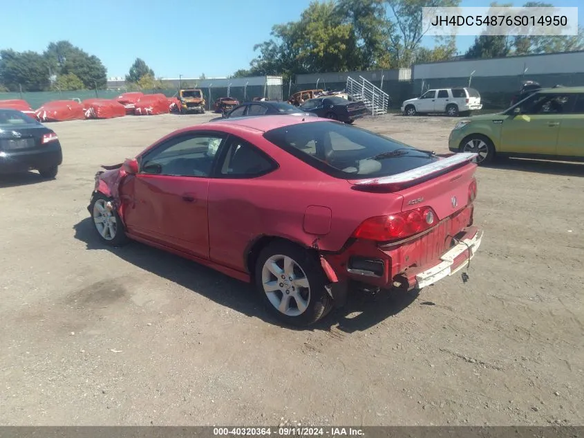 2006 Acura Rsx VIN: JH4DC54876S014950 Lot: 40320364