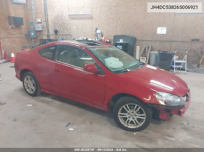 2006 Acura Rsx VIN: JH4DC53826S006921 Lot: 40326797