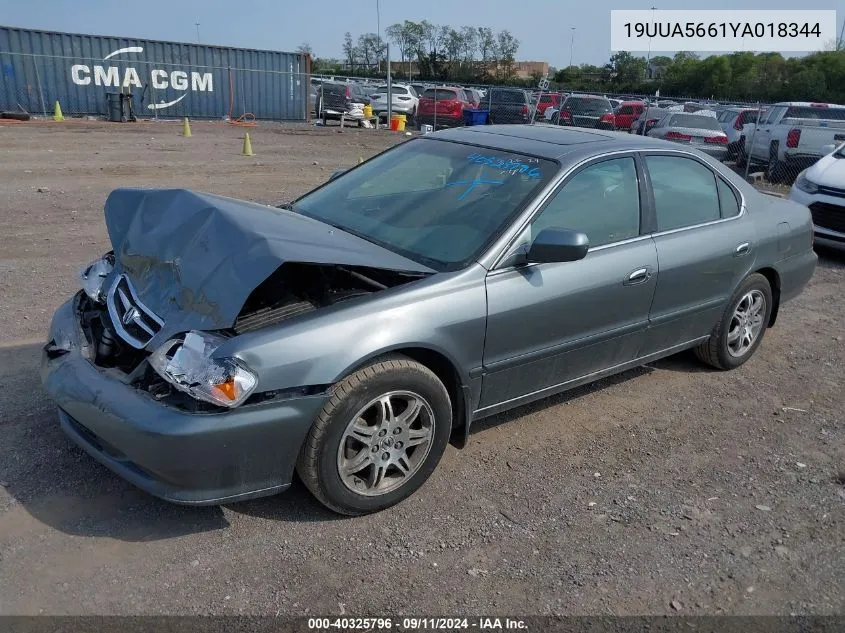 2000 Acura Tl 3.2 VIN: 19UUA5661YA018344 Lot: 40325796