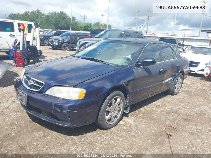 2000 Acura Tl 3.2 VIN: 19UUA5667YA059688 Lot: 40337834