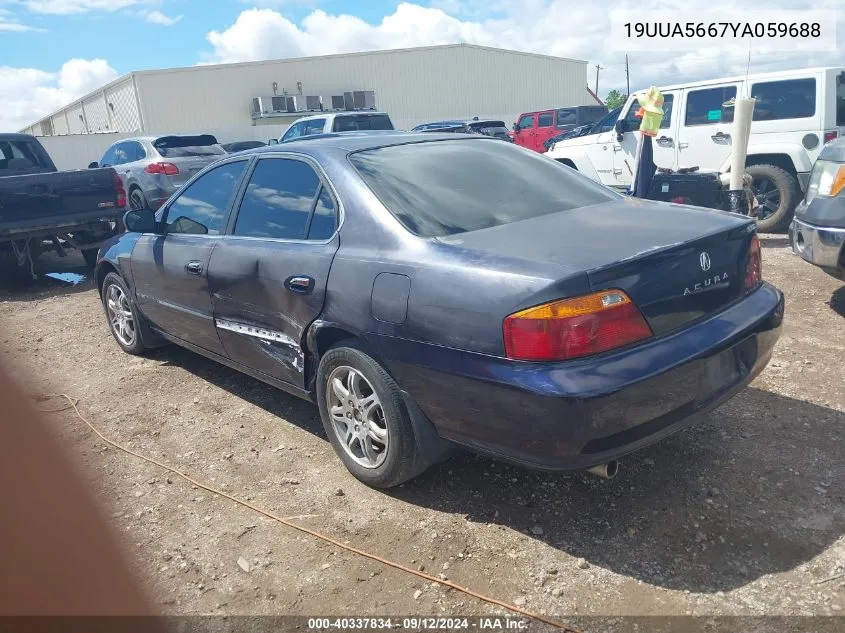 2000 Acura Tl 3.2 VIN: 19UUA5667YA059688 Lot: 40337834