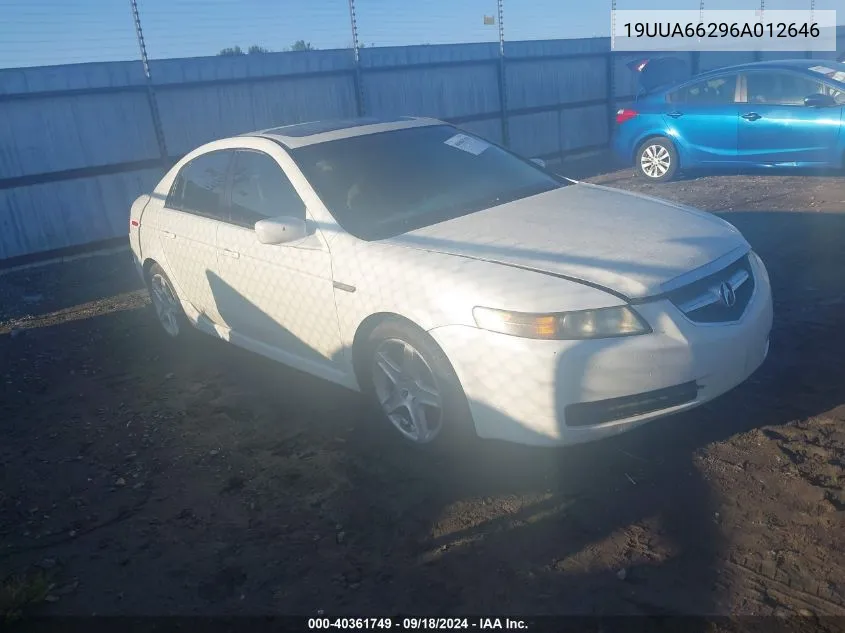 2006 Acura 3.2Tl VIN: 19UUA66296A012646 Lot: 40361749