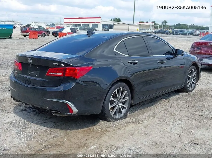 2019 Acura Tlx Standard VIN: 19UUB2F35KA005136 Lot: 40342583