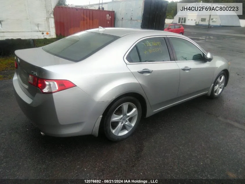 2010 Acura Tsx VIN: JH4CU2F69AC800223 Lot: 12076692