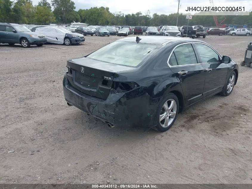 JH4CU2F48CC000451 2012 Acura Tsx 2.4