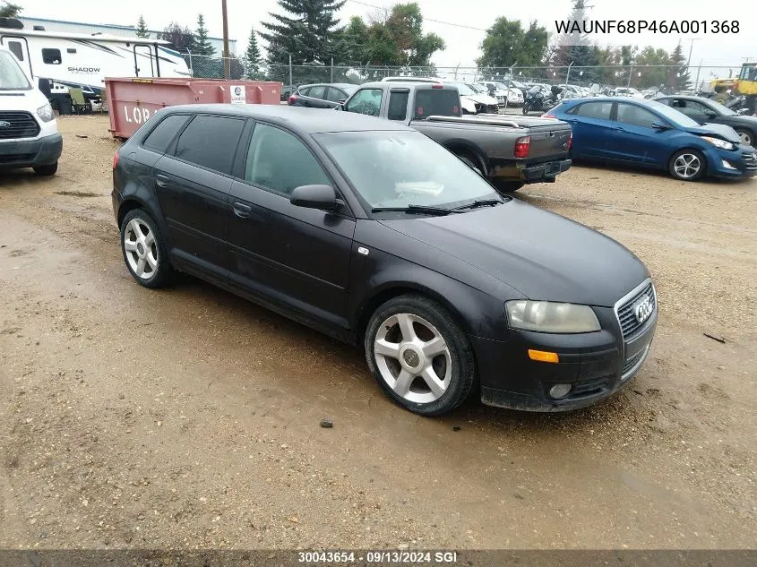 2006 Audi A3 2.0 Premium VIN: WAUNF68P46A001368 Lot: 30043654