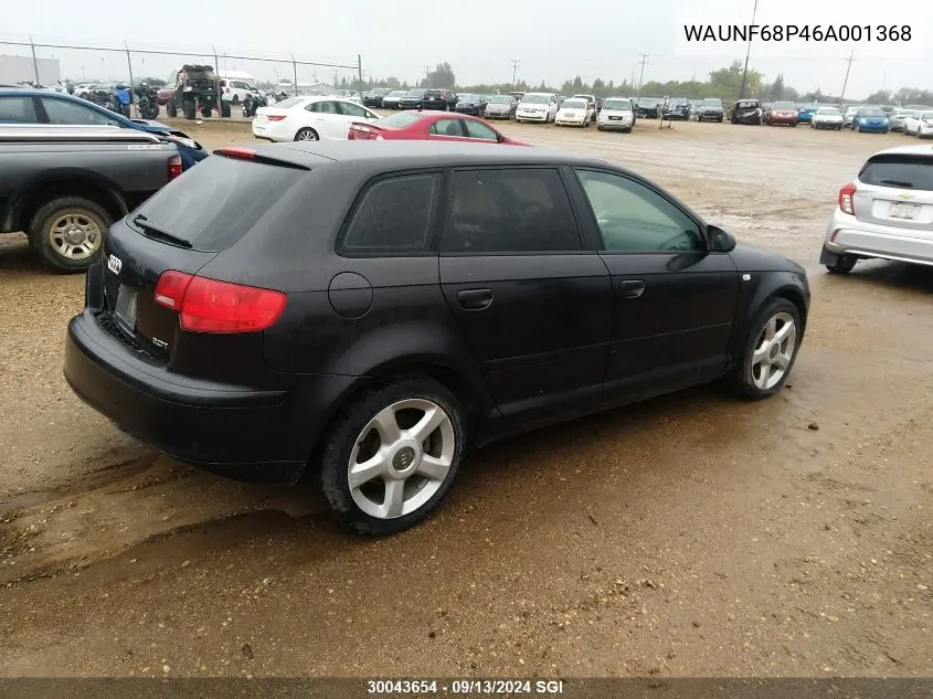 2006 Audi A3 2.0 Premium VIN: WAUNF68P46A001368 Lot: 30043654