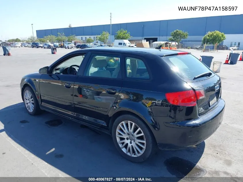 WAUNF78P47A158597 2007 Audi A3 2.0T