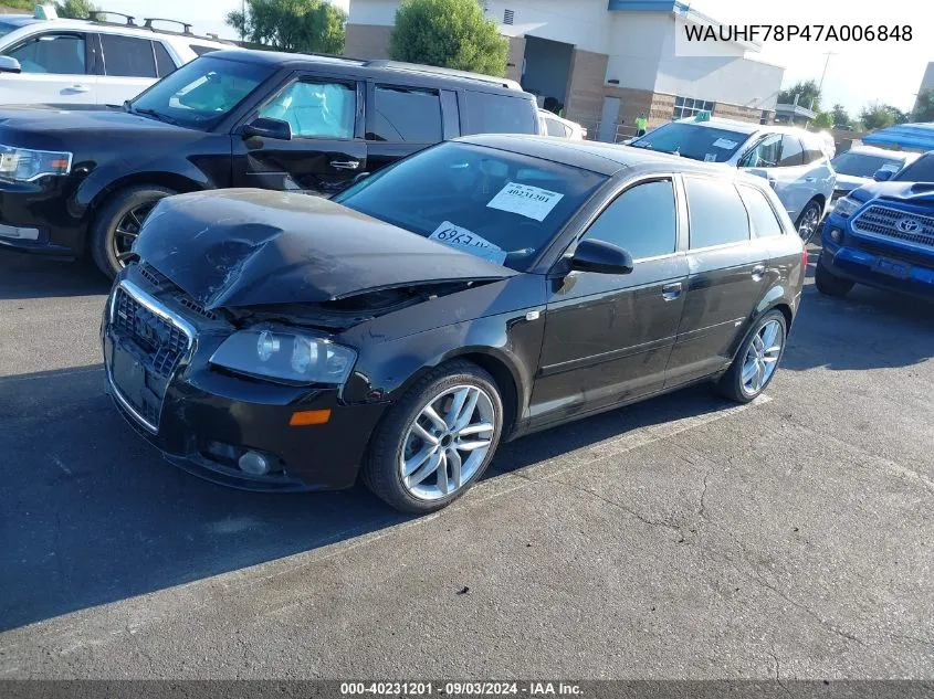 2007 Audi A3 2.0T VIN: WAUHF78P47A006848 Lot: 40231201