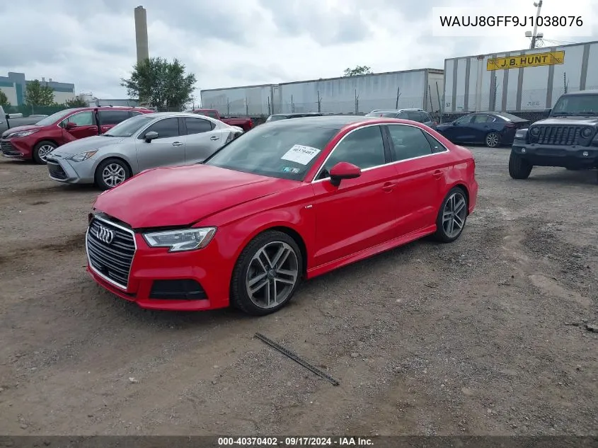 2018 Audi A3 2.0T Premium/2.0T Tech Premium VIN: WAUJ8GFF9J1038076 Lot: 40370402