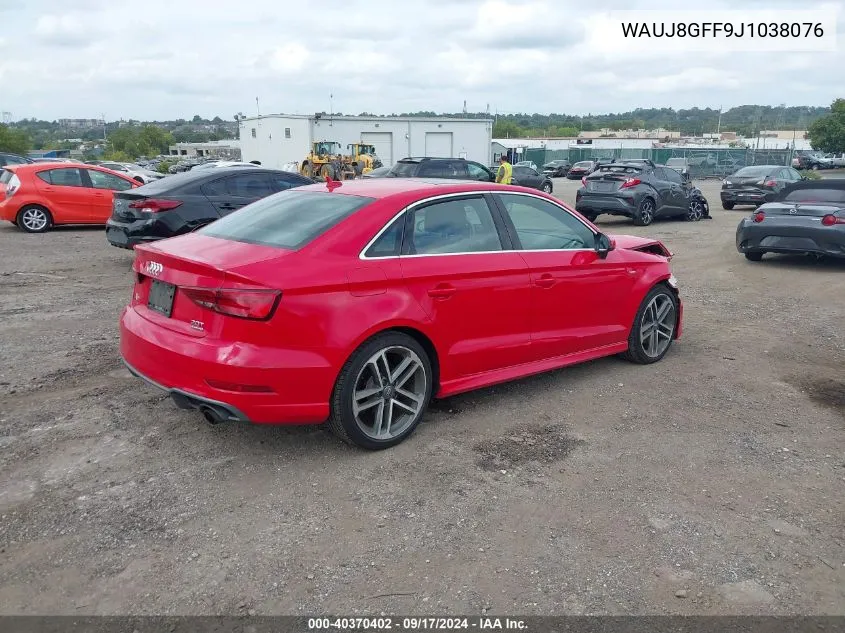 WAUJ8GFF9J1038076 2018 Audi A3 2.0T Premium/2.0T Tech Premium