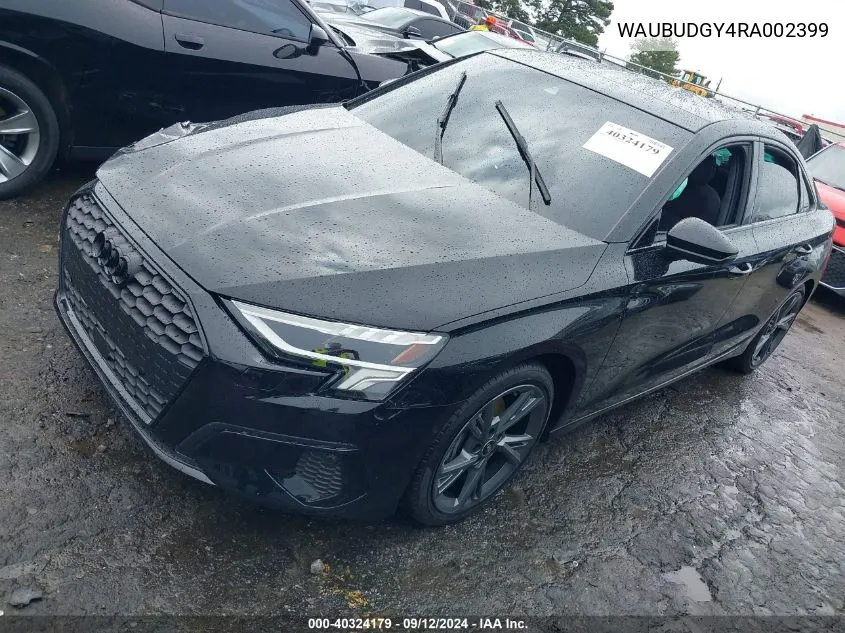 2024 Audi A3 Premium Plus 40 Tfsi Front-Wheel Drive S Tronic VIN: WAUBUDGY4RA002399 Lot: 40324179