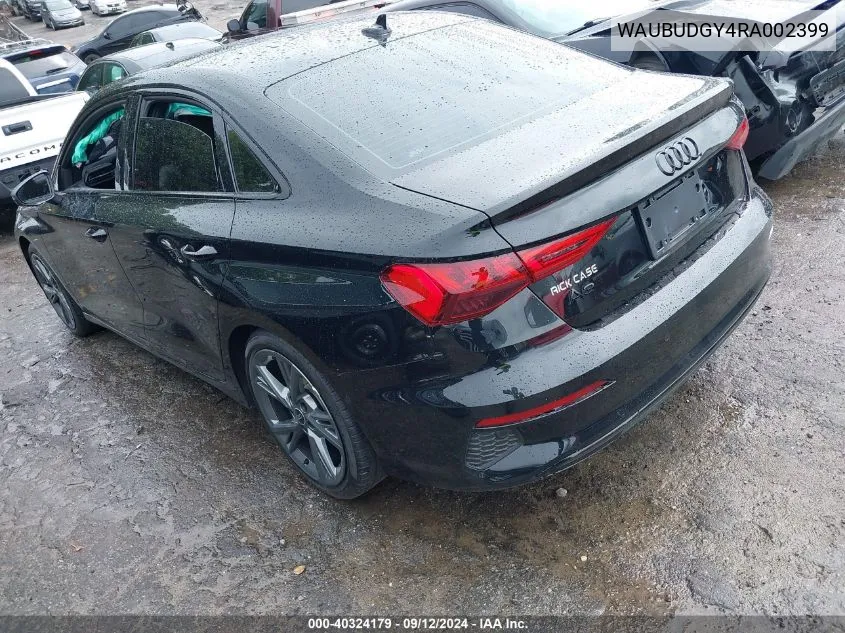 2024 Audi A3 Premium Plus 40 Tfsi Front-Wheel Drive S Tronic VIN: WAUBUDGY4RA002399 Lot: 40324179