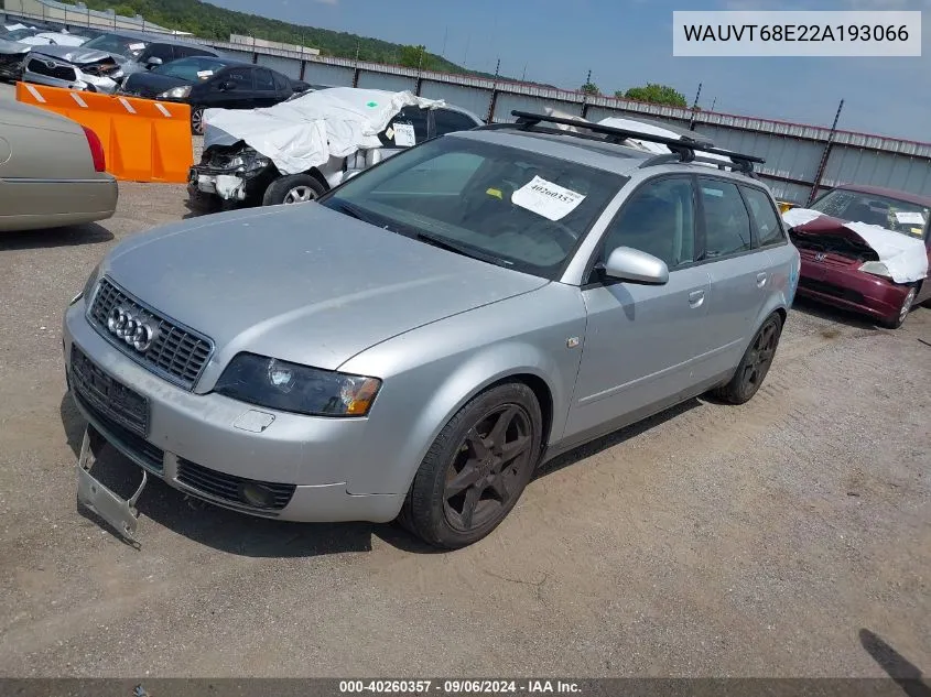 2002 Audi A4 1.8T Avant Quattro VIN: WAUVT68E22A193066 Lot: 40260357