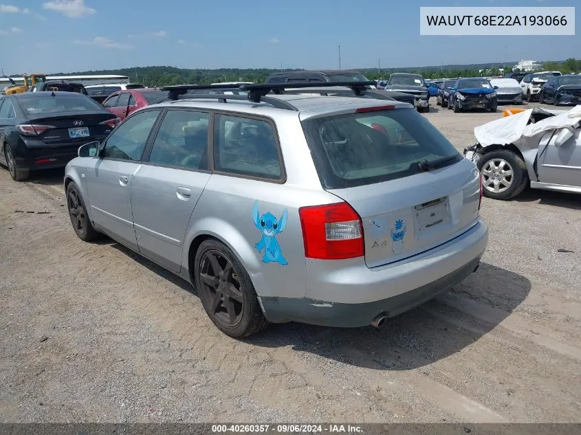 2002 Audi A4 1.8T Avant Quattro VIN: WAUVT68E22A193066 Lot: 40260357