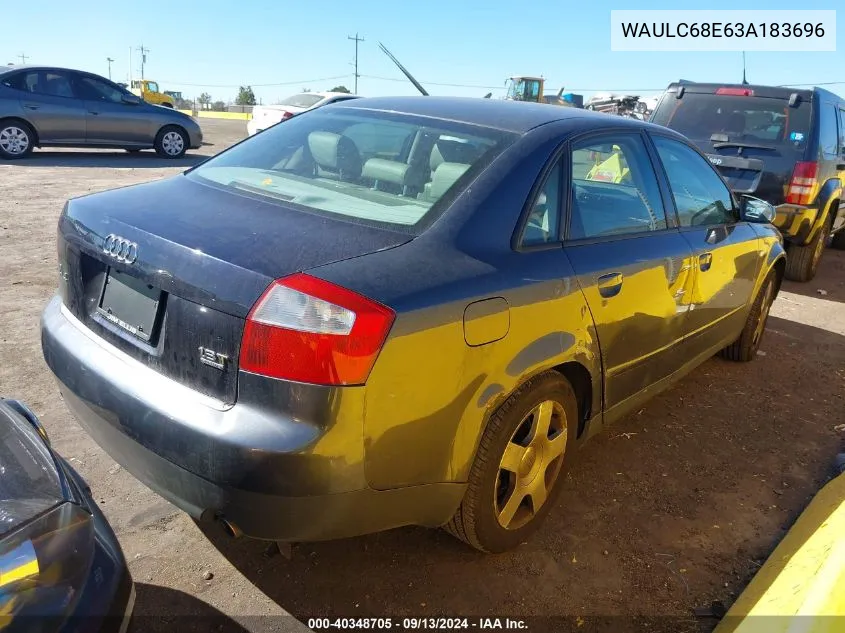 2003 Audi A4 1.8T Quattro VIN: WAULC68E63A183696 Lot: 40348705