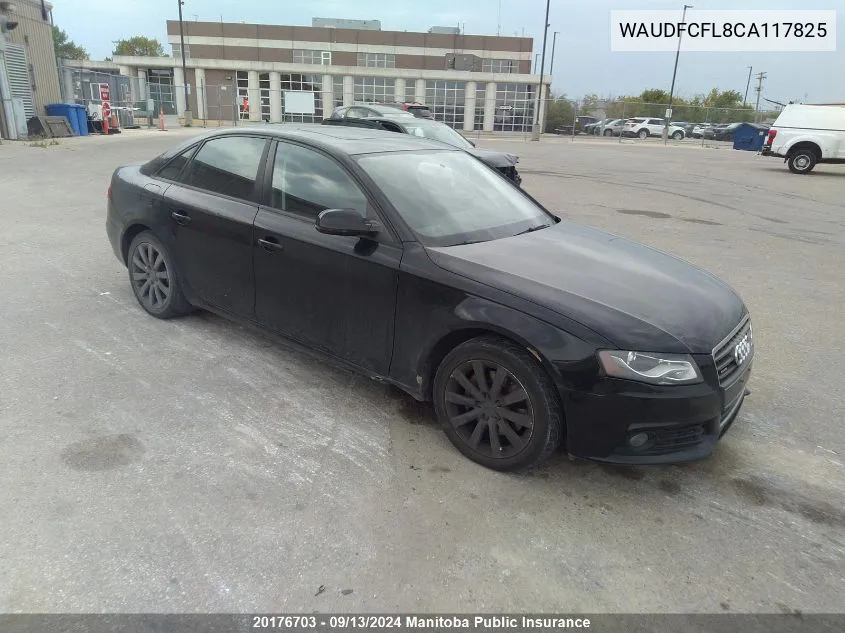 2012 Audi A4 2.0T Quattro VIN: WAUDFCFL8CA117825 Lot: 20176703